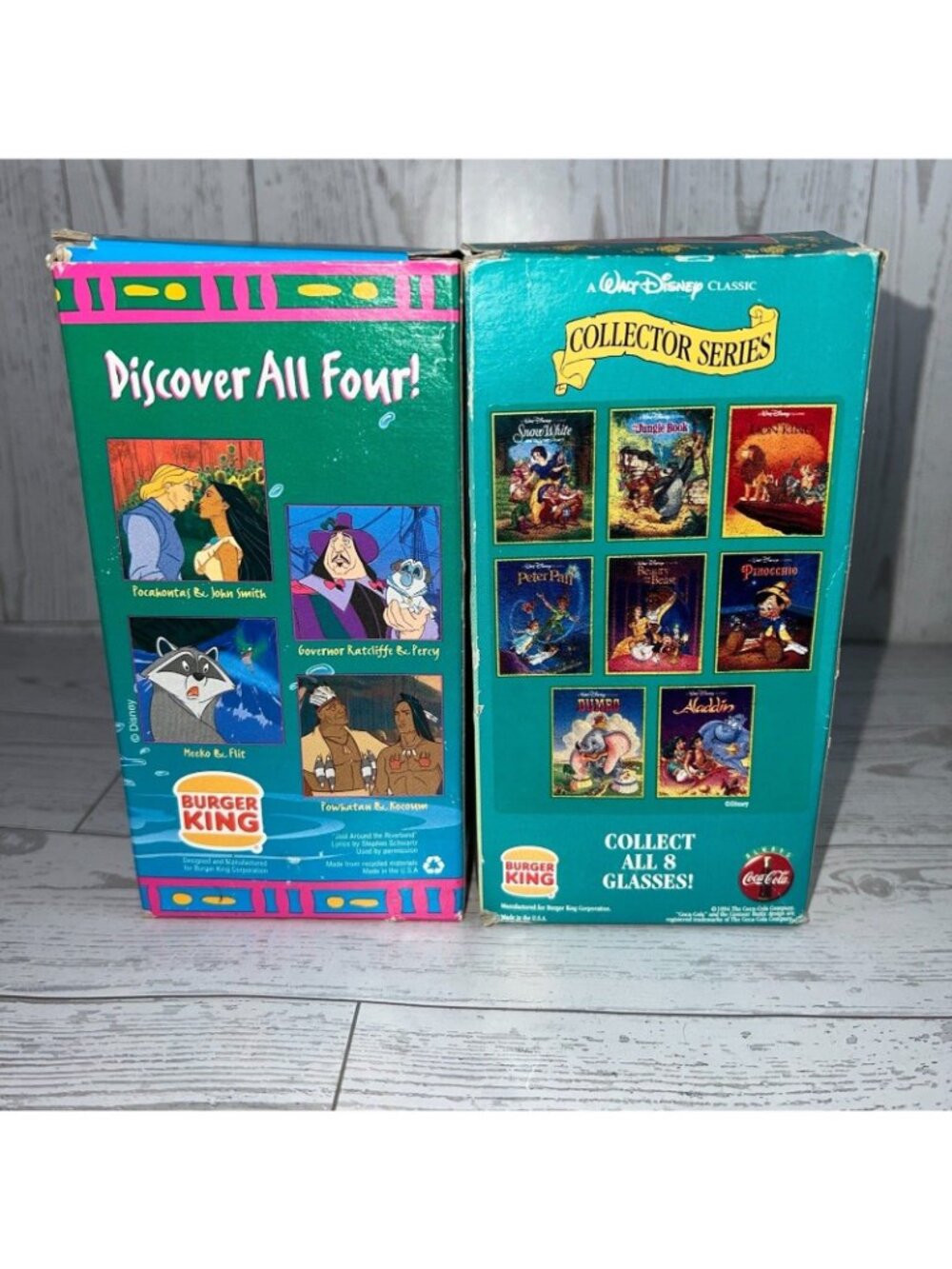 2 Vintage Disney Burger King Glasses Snow White Pocahontas 1994 Collector Series - Picture 4 of 6